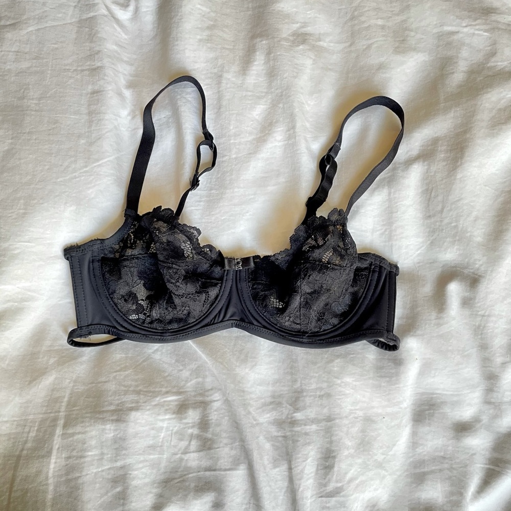 BLUSH Black Lace Bra, sz 34B
